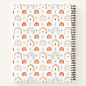 Carnet Boho rétro arc-en-ciel art lune étoiles (Dos)