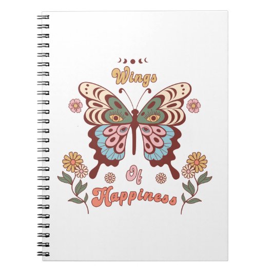 Carnet Boho Retro Butterfly Wings (Devant)