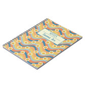 Carnet Boho Retro Daisy Flowers Personnalisé avec le nom (Côté gauche)