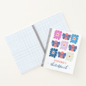 Carnet Boho rétro fleuri simple nom de Pâques (Intérieur)