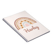 Carnet Boho rose Brown arc-en-ciel Nom personnalisé Monog (Côté Droit)