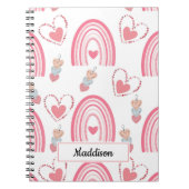 Carnet Boho rose coloré Rainbows et Coeurs (Devant)