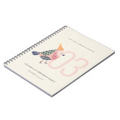 Carnet Boho rose mou Birdie N'importe quel âge Anniversai (Côté gauche)