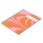 Carnet Boho rose orange Abstrait marbre personnalisé (Côté gauche)