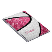 Carnet Boho sports doodle plumes rose blanc basketball (Côté Droit)