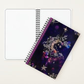 Carnet Boho Stars & Moon Purple Ajouter Nom Retour Couver (À l'intérieur)