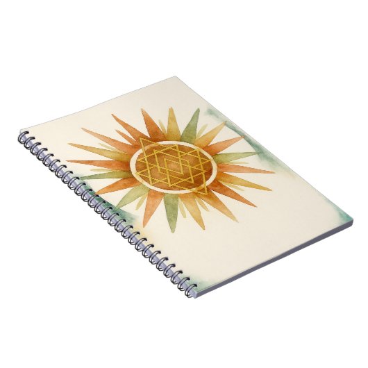 Carnet Boho Sunburst Watercolor Notebook – Personalized  (Côté Droit)