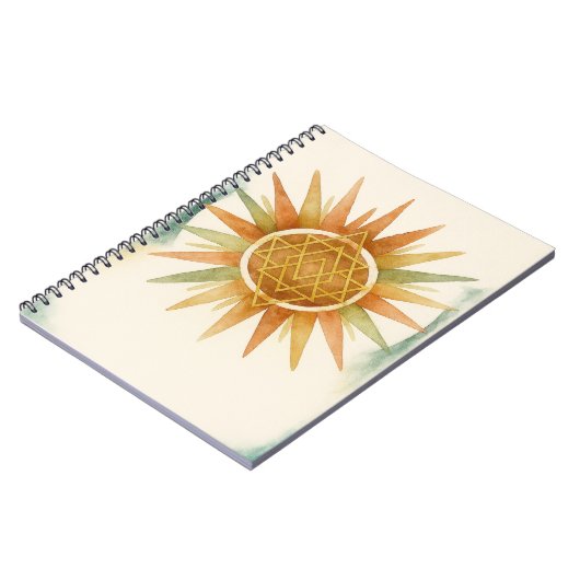 Carnet Boho Sunburst Watercolor Notebook – Personalized  (Côté gauche)