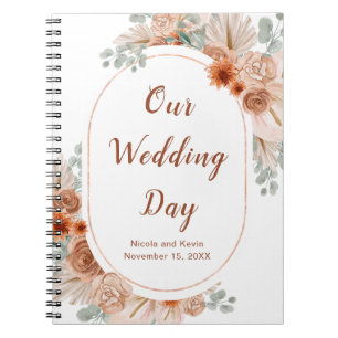 Carnet Boho Terracotta Pampas Wedding planner