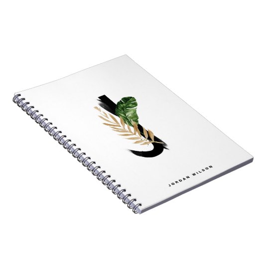 Carnet Boho Tropical Greenery Letter J Monogram (Côté Droit)