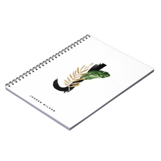 Carnet Boho Tropical Greenery Letter J Monogram (Côté gauche)