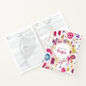 Carnet Boho Watercolor Floral Wreath Texte personnalisé R (Intérieur)