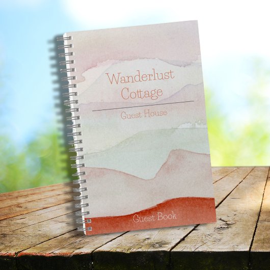 Carnet Boho Watercolor Rental Guest Book