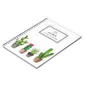 Carnet Boho Watercolor Succulents Personnalisés (Côté gauche)