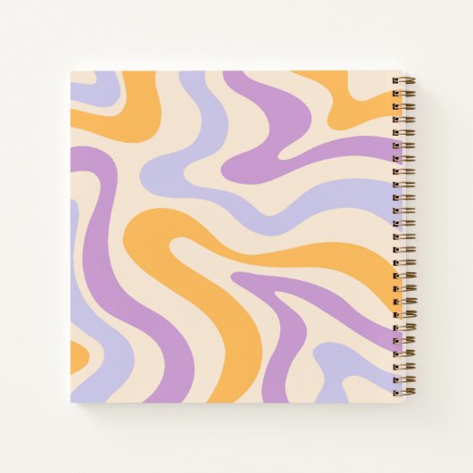 Carnet Boho Wavy Lines dans Retro Pastels (Dos)