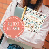 Carnet Boho Whimsical Floral Nom de l'enfant Croquis