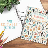 Carnet Boho Whimsical Floral Nom de l'enfant Croquis