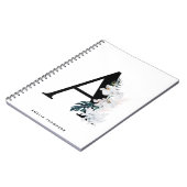 Carnet Boho White Orchidées Tropical Lettre A Monogramme (Côté gauche)
