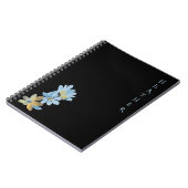 Carnet Boho Wildflower Personalized Black Gift for Her (Côté gauche)