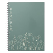 Carnet Boho Wildflower Personalized  Gift for Her (Devant)