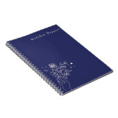 Carnet Boho Wildflower Personalized Navy Gift for Her (Côté Droit)
