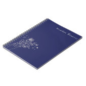 Carnet Boho Wildflower Personalized Navy Gift for Her (Côté gauche)