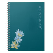 Carnet Boho Wildflower Personalized Teal Gift for Her (Devant)