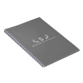 Carnet Bois de cerf élégants Monogramme Gris (Côté Droit)