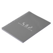 Carnet Bois de cerf élégants Monogramme Gris (Côté gauche)