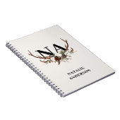 Carnet Bois de cerf floral aquarelle chute bloc rustique (Côté Droit)