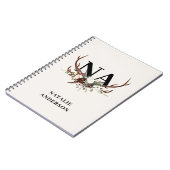 Carnet Bois de cerf floral aquarelle chute bloc rustique (Côté gauche)