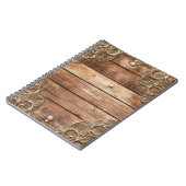 Carnet Bois de dentelle rustique élégant occidental vinta (Côté gauche)
