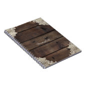 Carnet Bois de grange rustique et dentelle romantique élé (Côté Droit)