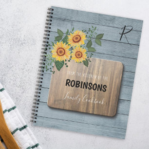 Carnet Bois de tournesol rustique   Grand-mère monogramme