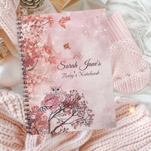 Carnet Bois d'hiver rose moderne Baby's