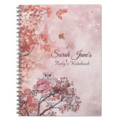 Carnet Bois d'hiver rose moderne Baby's (Devant)