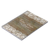 Carnet Bois Faux Rustique & Dentelle Blanche (Côté gauche)