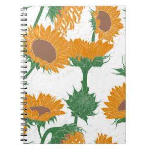 Carnet Bois Imprimer tournesol orange