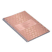 Carnet Bois métallique rectangulaire rose rose en or en p (Côté Droit)
