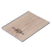 Carnet Bois Planche Look Vieux Script Monogramme Modèle (Côté gauche)