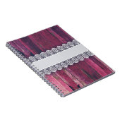 Carnet Bois pourpre rustique avec la dentelle - style (Côté Droit)