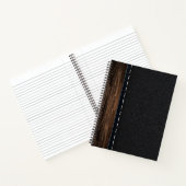 Carnet Bois réaliste et texture en cuir piqué (Intérieur)