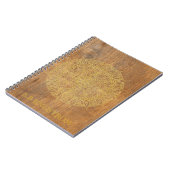 CARNET BOIS RUSTIQUE AVEC MANDALA EN OR - NOM (Côté gauche)