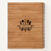 Carnet Bois rustique Cuisine personnalisée Recettes de fa (Dos)