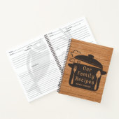 Carnet Bois rustique Cuisine personnalisée Recettes de fa (Intérieur)