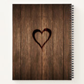 Carnet Bois rustique et Wedding planner cardiaque gravé (Dos)