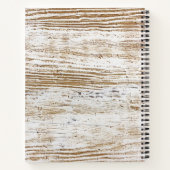 Carnet Bois rustique Texture Cerf Bois Monogramme Recette (Dos)