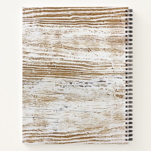 Carnet Bois rustique Texture Cerf Bois Monogramme Recette (Dos)