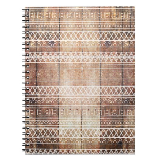 Carnet Bois tribal aztèque vintage (Devant)