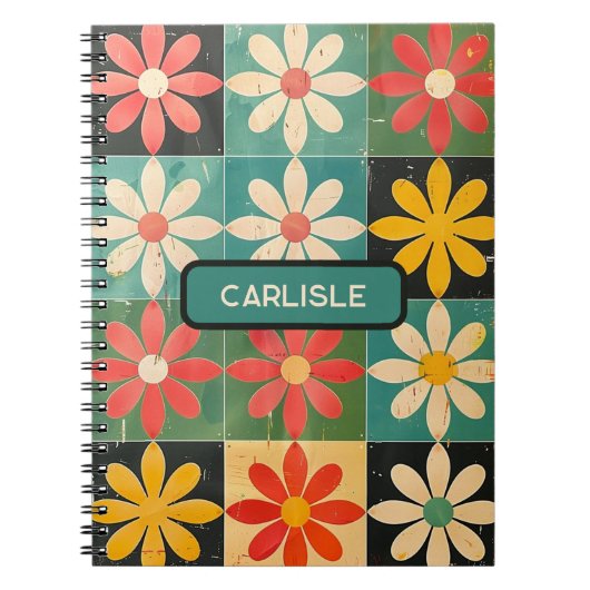 Carnet Boîte à Fleurs Super rétro Motif Rose Jaune Faisy (Devant)